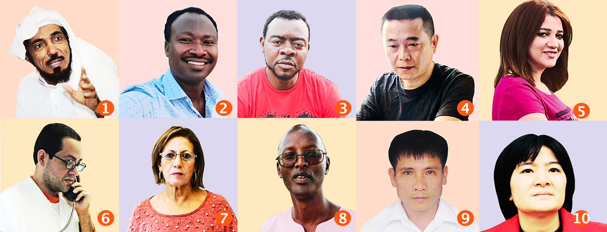 Portraits des dix victimes de la torture 2019
